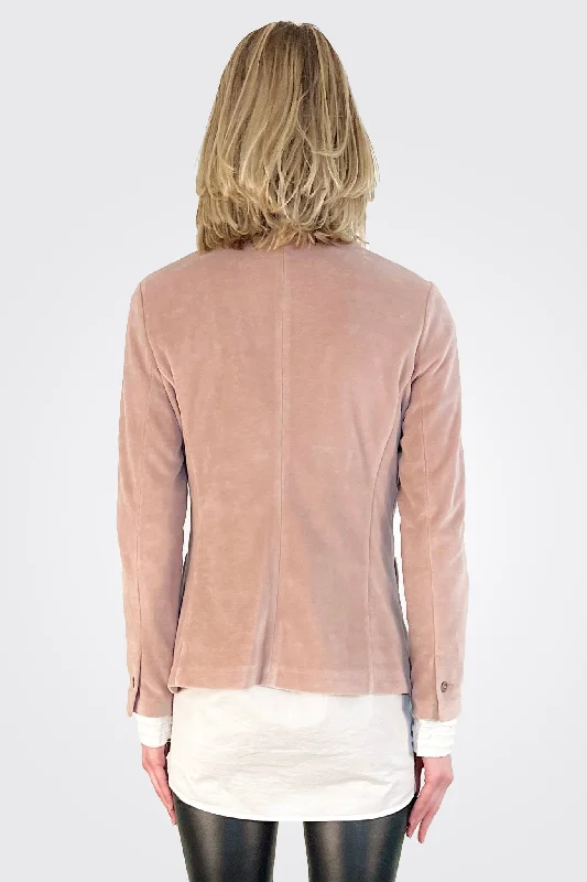 Slim Fit Velour Blazer - Crepe