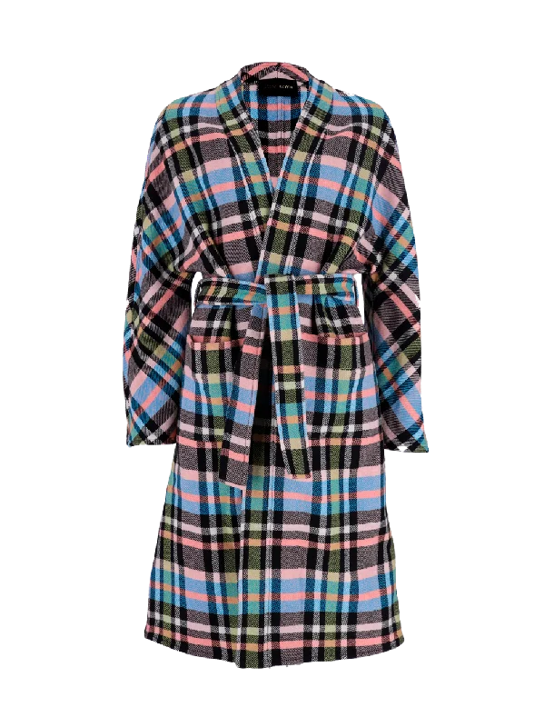 fernanda plaid belted coat