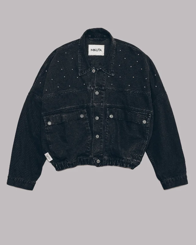 The Black Studded Denim Jacket