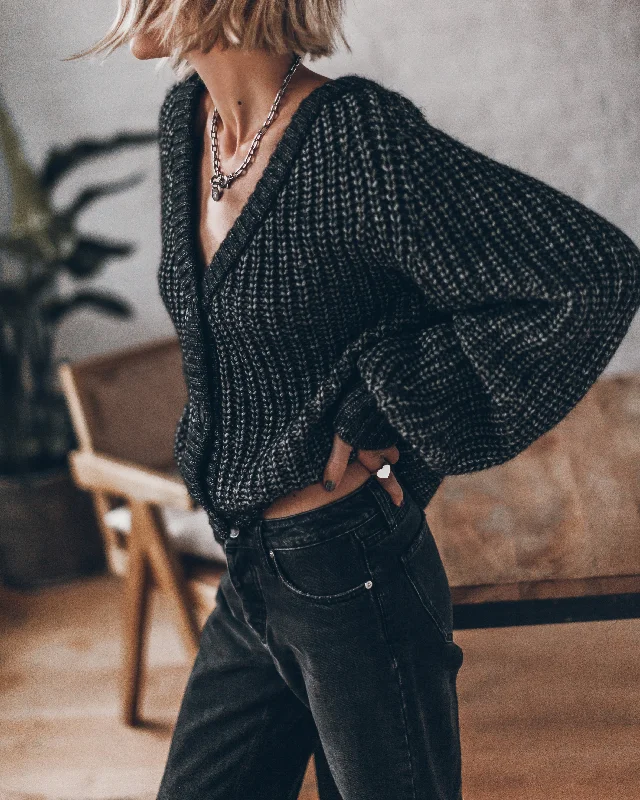 The Dark Short Knitted Cardigan