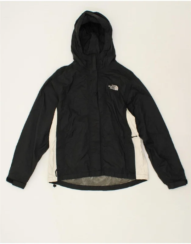 THE NORTH FACE Womens Hooded Rain Jacket UK 14 Medium Black Colourblock