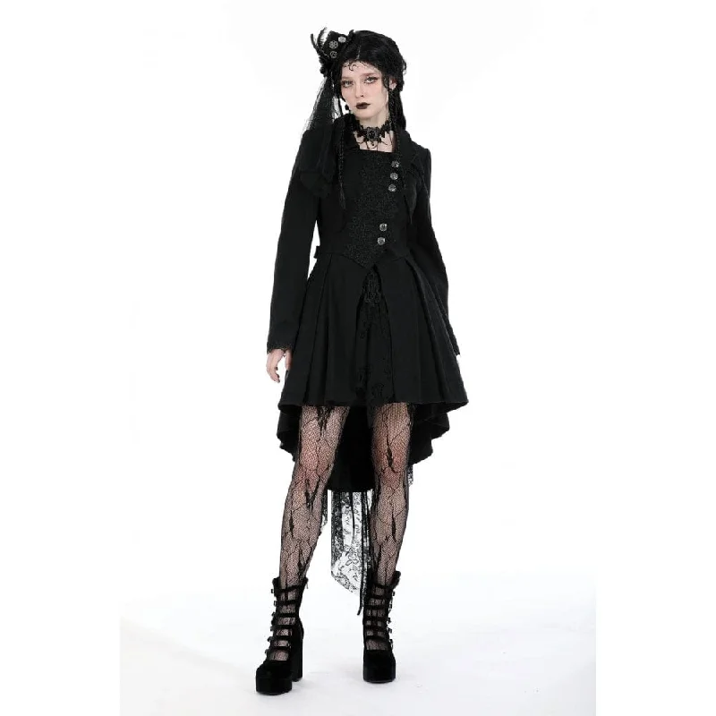 Women's Gothic Turn-down Collar High-low Coat