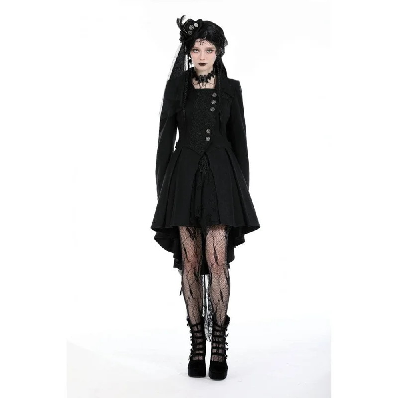 Women's Gothic Turn-down Collar High-low Coat