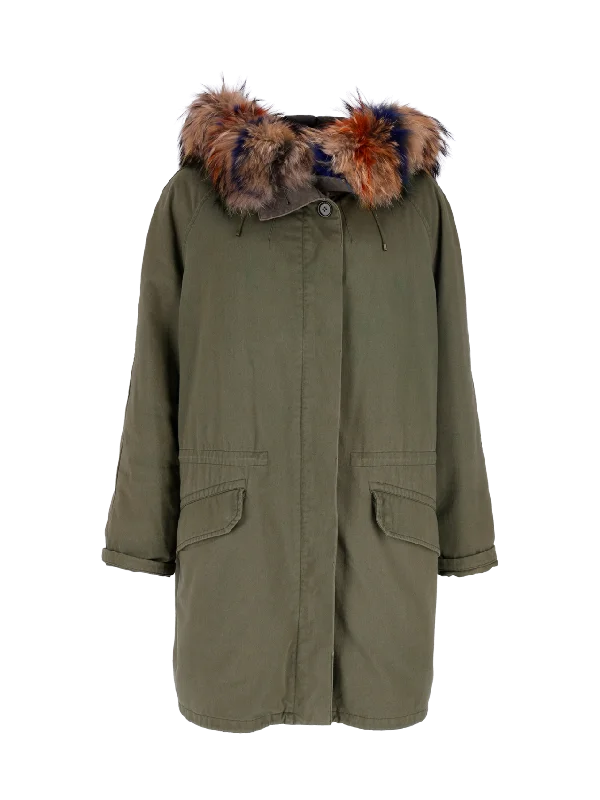 army fur-trim parka