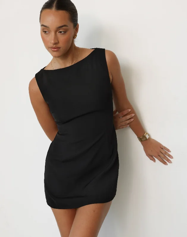 Aisling Mini Dress (Black)