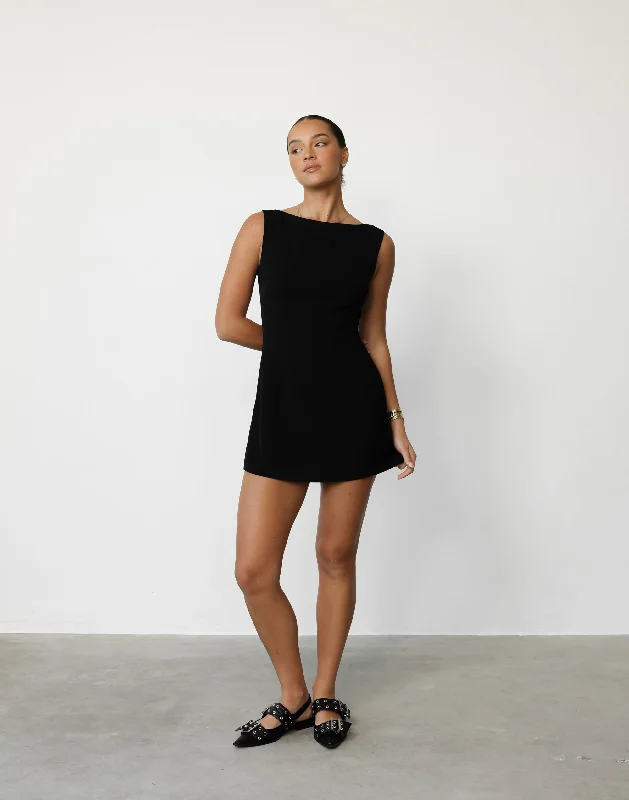 Aisling Mini Dress (Black)