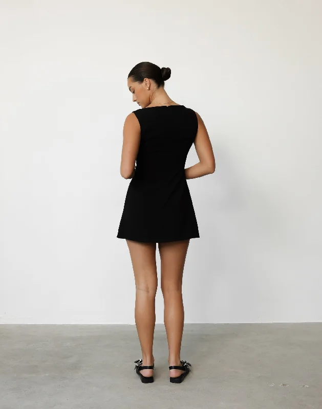 Aisling Mini Dress (Black)