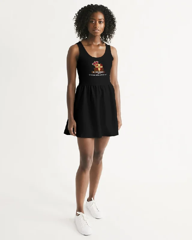 AKH Black Women's Scoop Neck Skater Dress