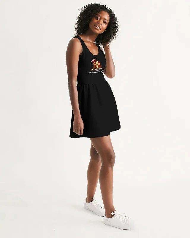 AKH Black Women's Scoop Neck Skater Dress