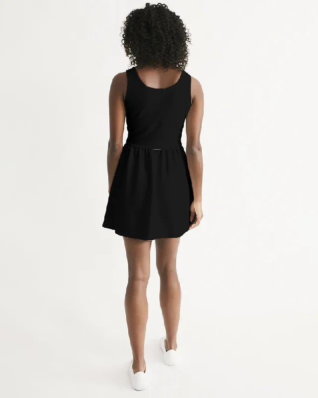 AKH Black Women's Scoop Neck Skater Dress