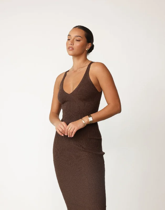 Mariam Midi Dress (Brown)