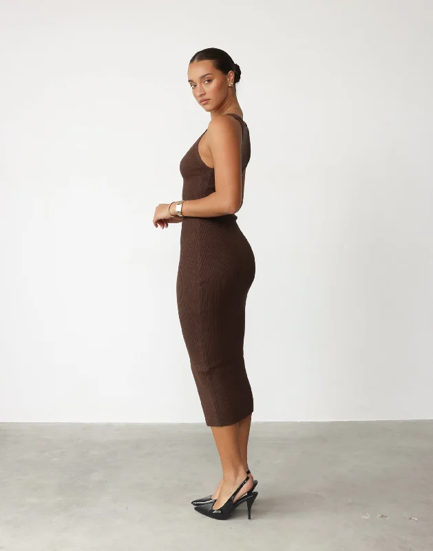 Mariam Midi Dress (Brown)