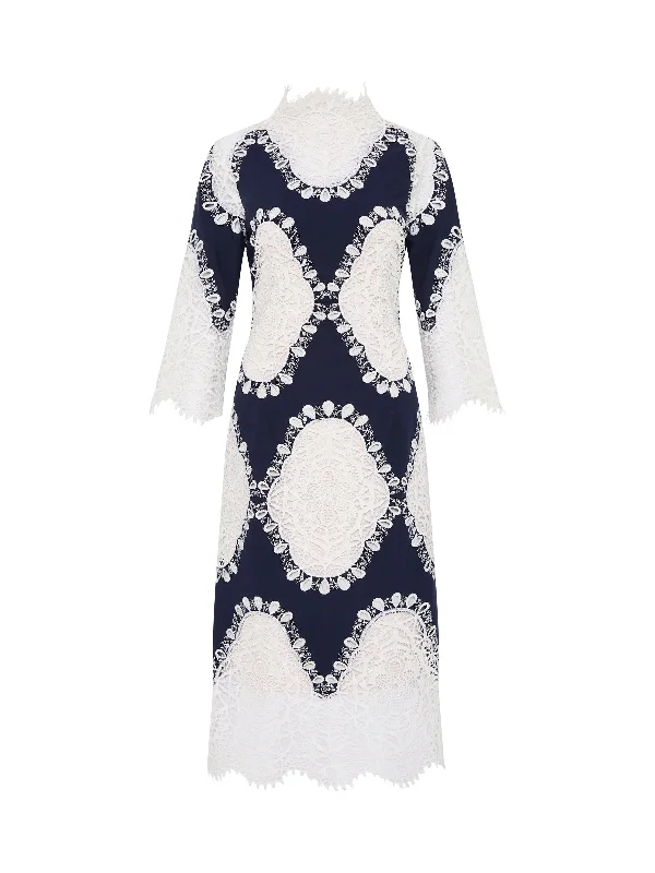 MOSS & SPY MIMOSA DRESS  - INK/IVORY