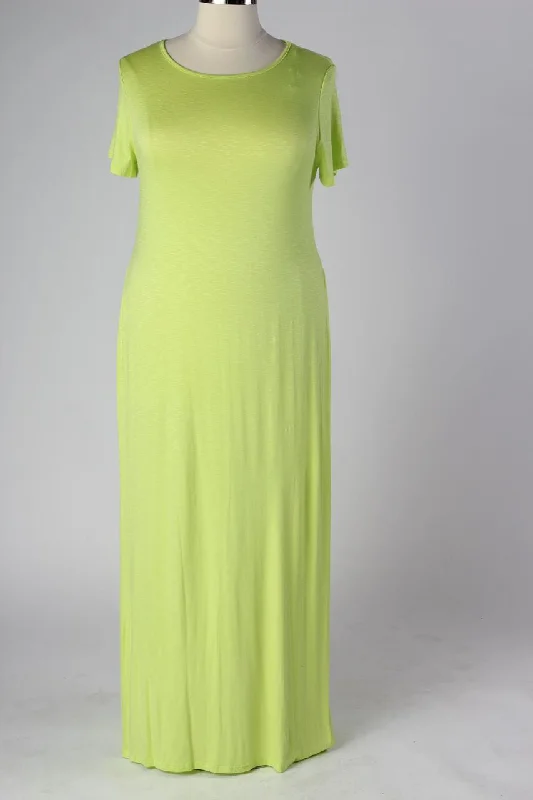 Neon Side Slit Maxi Dress