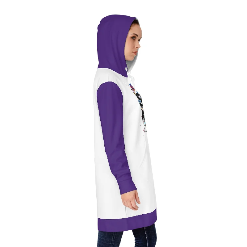 Hoodie Dress - White/Purple - MN Nation (Color Blast)