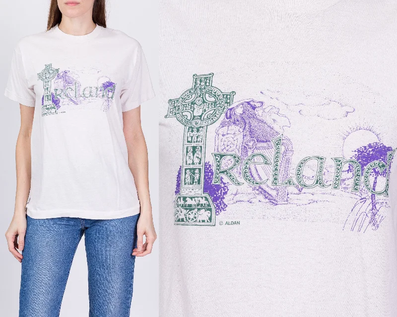 80s Ireland Celtic Medieval Illuminated Manuscript T Shirt - Unisex Small