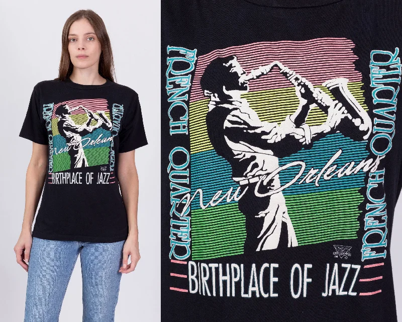 80s New Orleans Birthplace Of Jazz T Shirt - Men's Small, Women's Medium