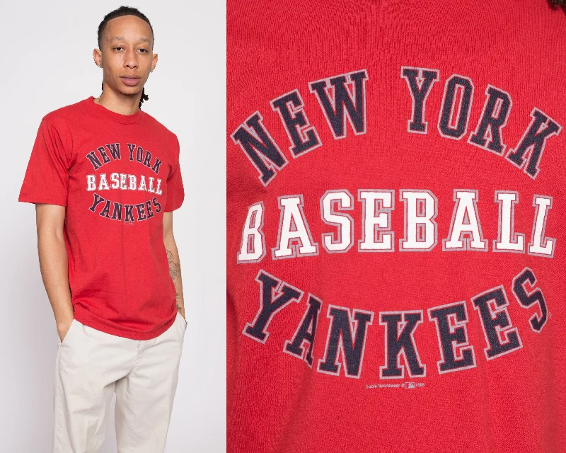 90s New York Yankees Red T Shirt - Unisex Medium