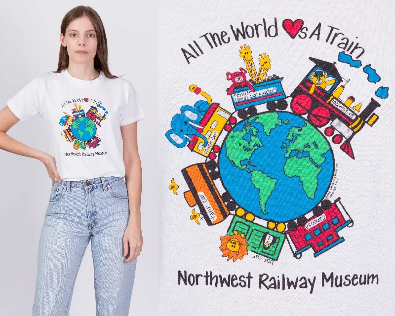 90s ""The World Loves A Train"" Railway Museum Tee - Extra Small