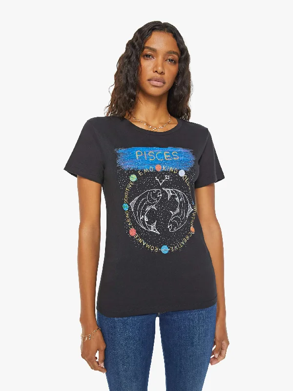 Unfortunate Portrait Pisces Zodiac Tee - Black