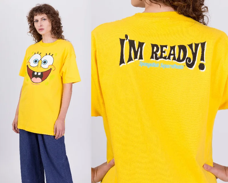 Y2K Spongebob ""I'm Ready"" T Shirt - Large