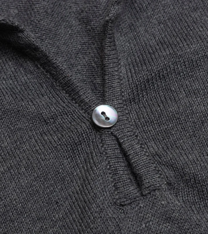 Bryceland's Cotton Short Sleeve ‘Skipper’ Polo Charcoal