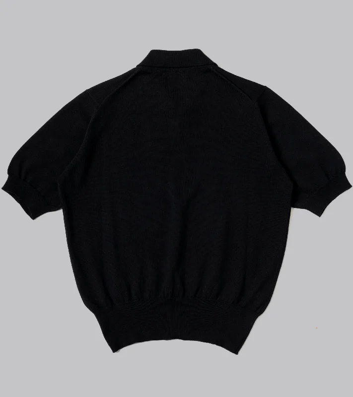 Bryceland's Cotton Short Sleeve ‘Skipper’ Polo Black