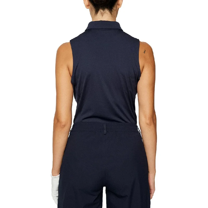 J.Lindeberg Women's Dena Sleeveless Golf Polo Shirt - JL Navy