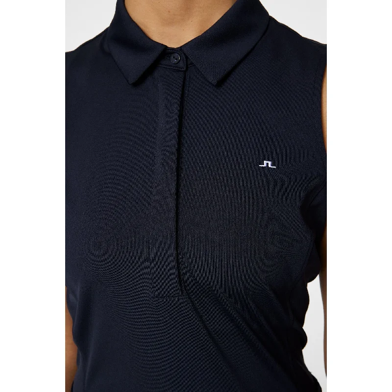 J.Lindeberg Women's Dena Sleeveless Golf Polo Shirt - JL Navy