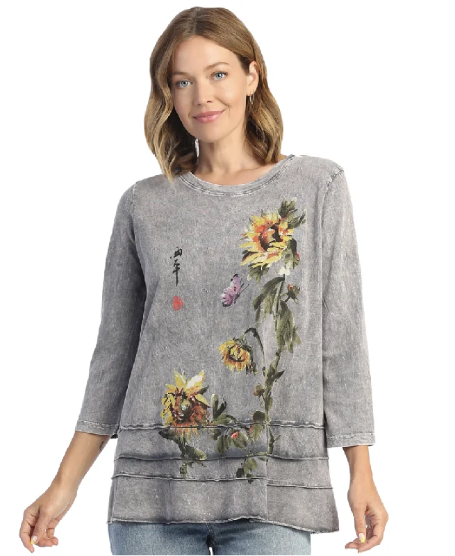 Jess & Jane M66-1628 - Women's Sunflower Grey Tunic