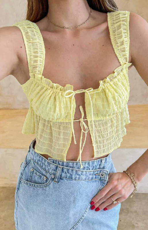 Pixie Yellow Crop Top