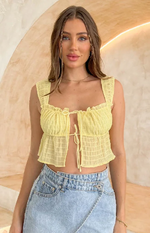 Pixie Yellow Crop Top