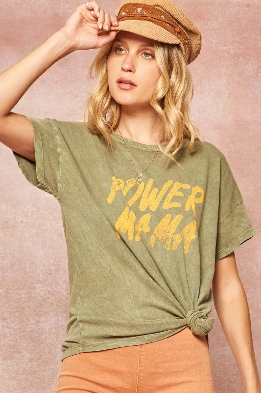 Power Mama Stone-Washed Vintage Graphic Tee