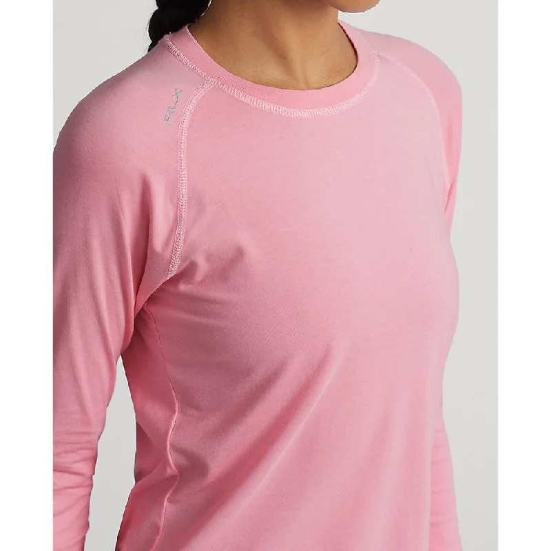 RLX Ralph Lauren Women's Long Sleeve Stretch Crew Tee - Pink Flamingo