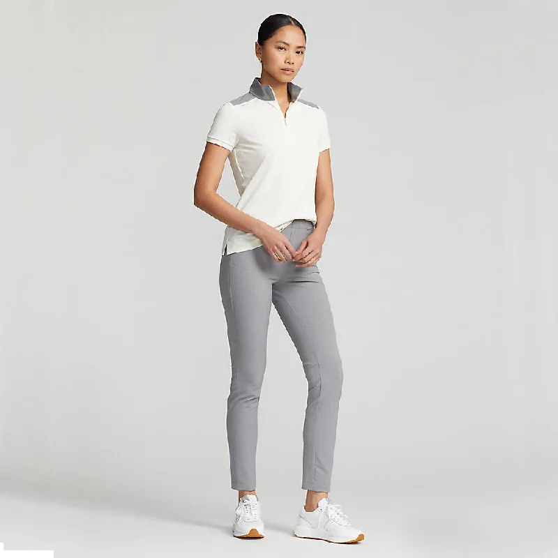 RLX Ralph Lauren Women's Stretch Mesh 1/4 Zip Golf Shirt - Chic Cream/Peak Grey