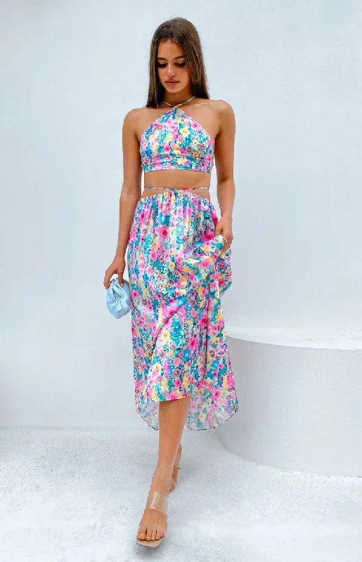 Spring Bouquet Floral Halter Top