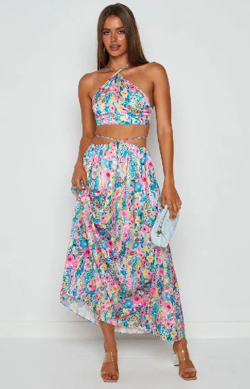 Spring Bouquet Floral Halter Top