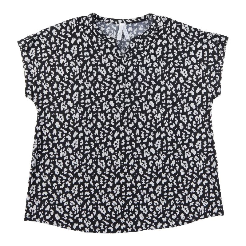 Women's Plus Printed Cap Sleeve Top