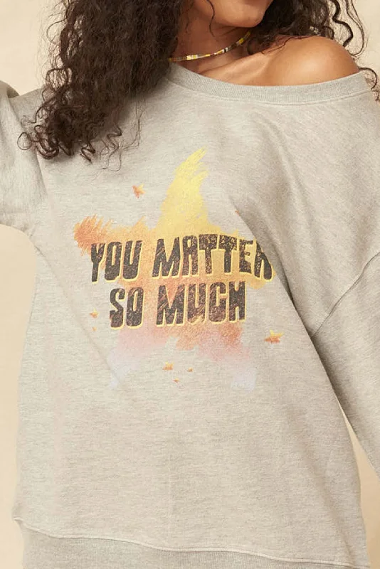 You Matter Vintage-Print Graphic Sweateshirt