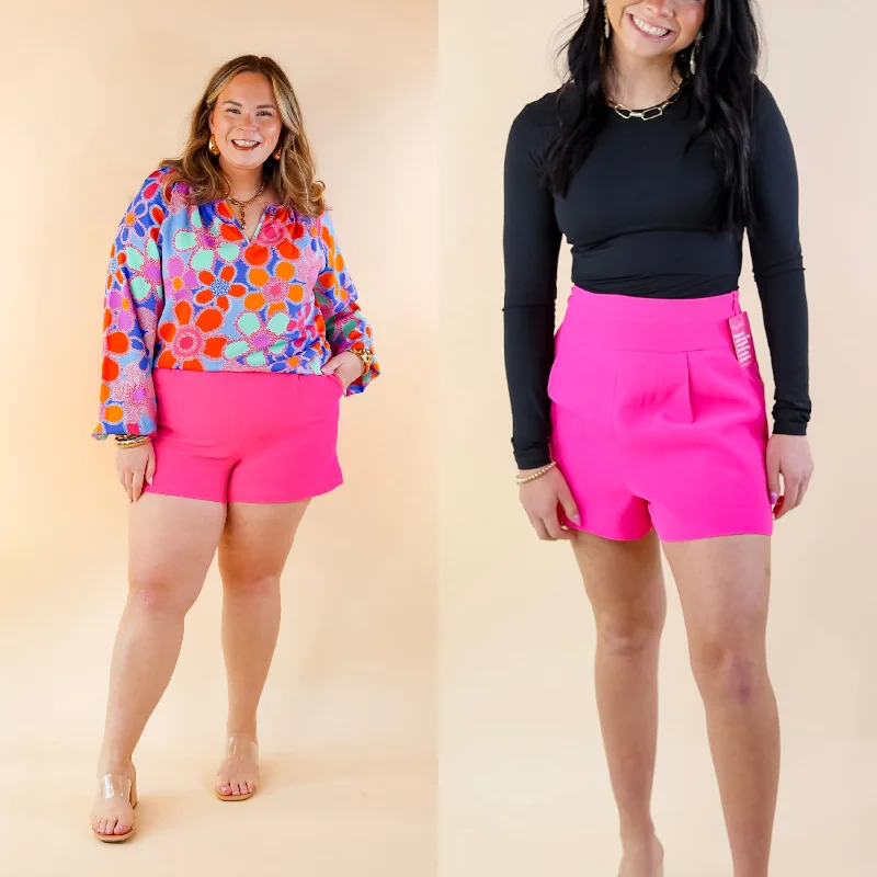 BuddyLove | Renzo High-Waisted Shorts in Azalea (Hot Pink)