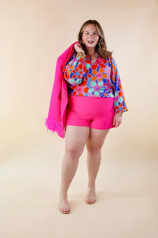 BuddyLove | Renzo High-Waisted Shorts in Azalea (Hot Pink)