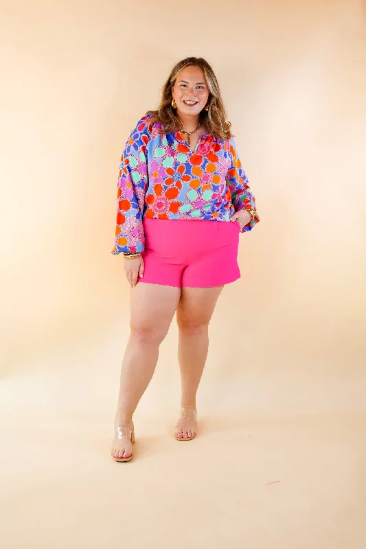 BuddyLove | Renzo High-Waisted Shorts in Azalea (Hot Pink)