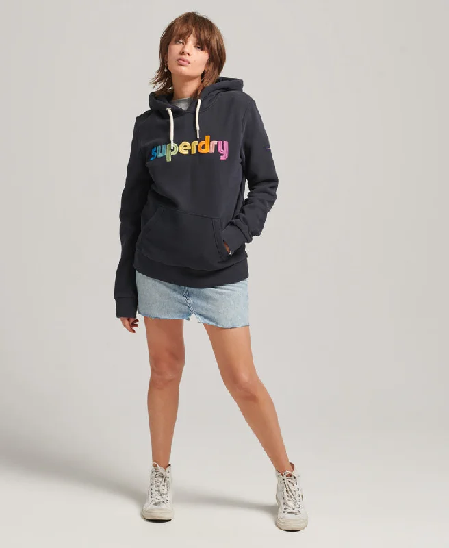 Core Logo Rainbow Hoodie | Richest Navy