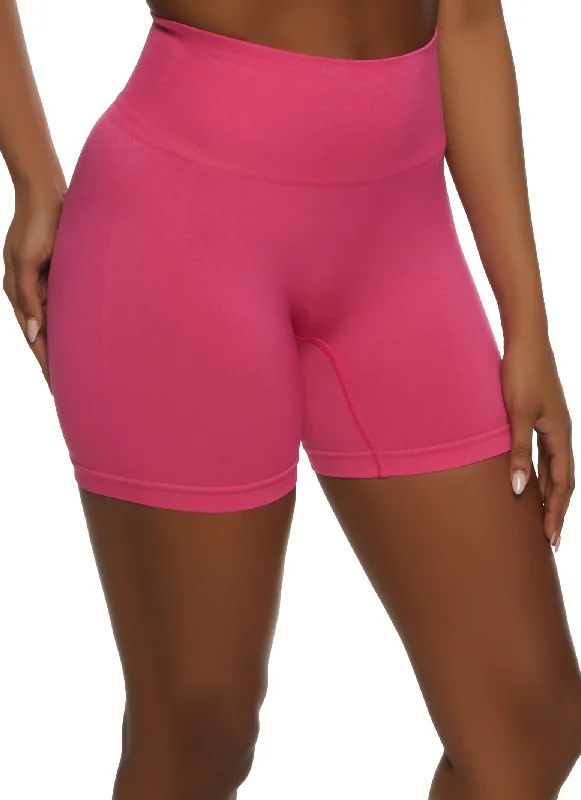 Seamless Wide Waistband Biker Shorts