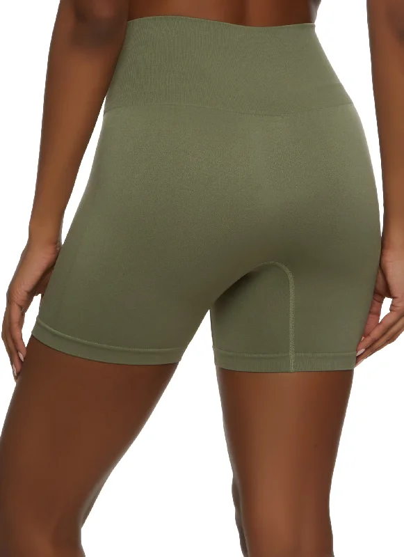 Seamless Wide Waistband Biker Shorts