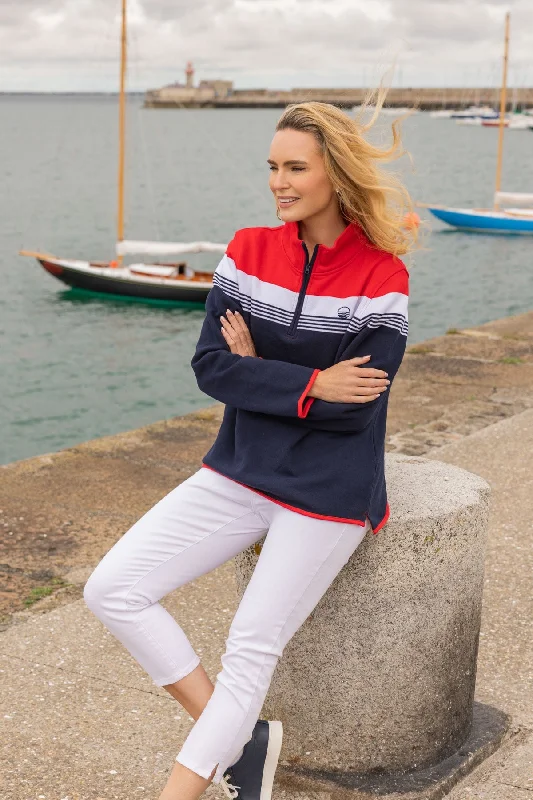 Half Zip Colour Block Sweatshirt