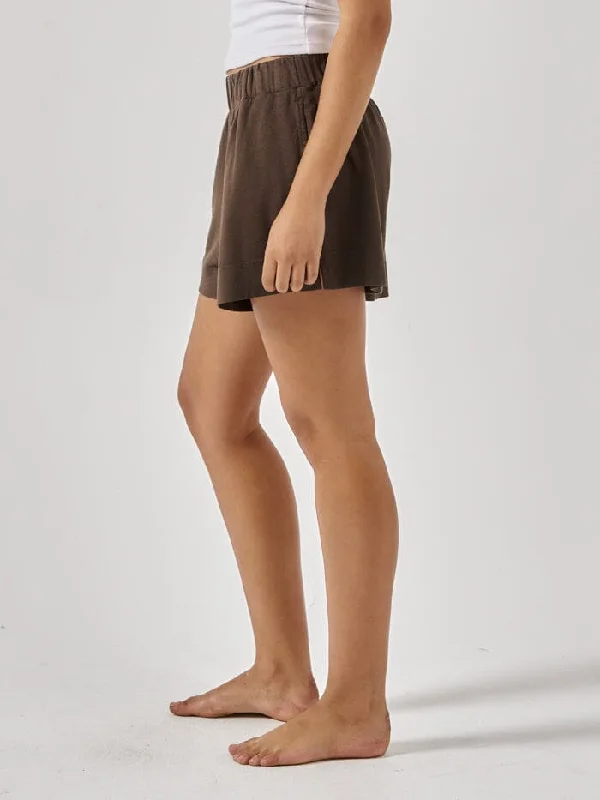 Hemp Mid Rise Short - Postal Brown