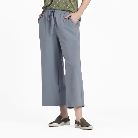 Women's Solid Crusher-FLEX Crop Pant - Stone Blue