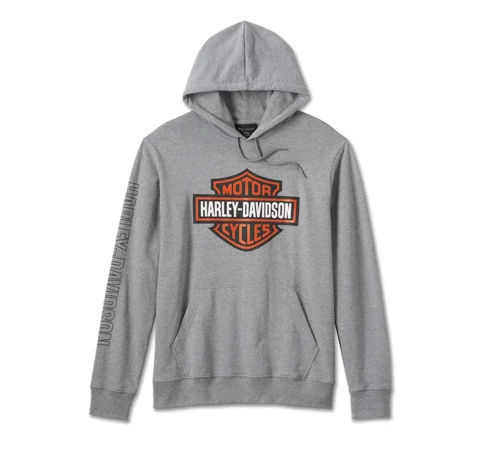 Men's Bar & Shield Hoodie - Medium Heather Grey - 99063-24VM