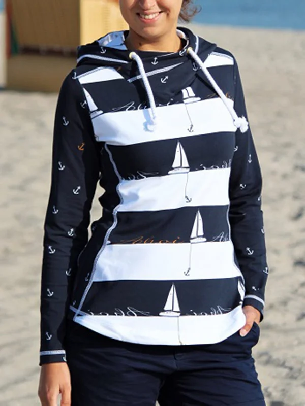 Printed Long Sleeve Hooded Sweatshirt